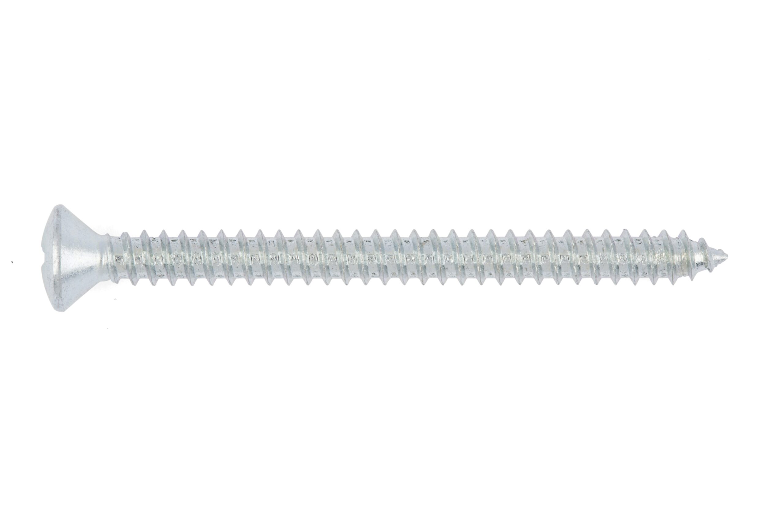 Tornillo rosca chapa, cabeza avellanada gota sebo acero H, forma C con punta