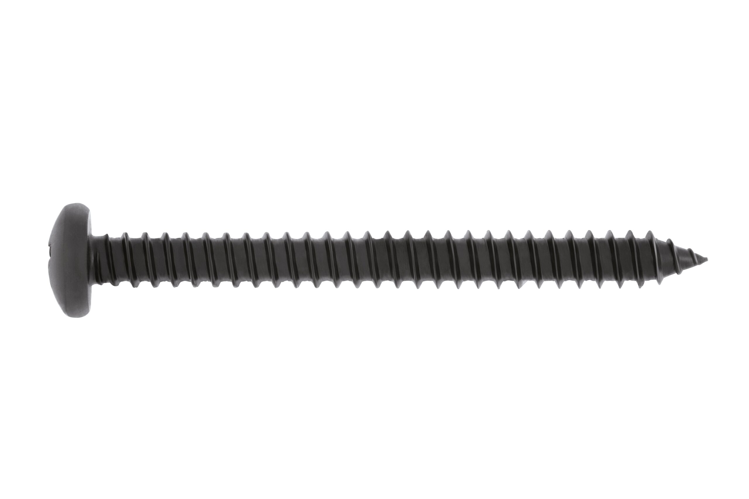 Tornillo rosca chapa, cabeza alomada acero cincado negra H forma C