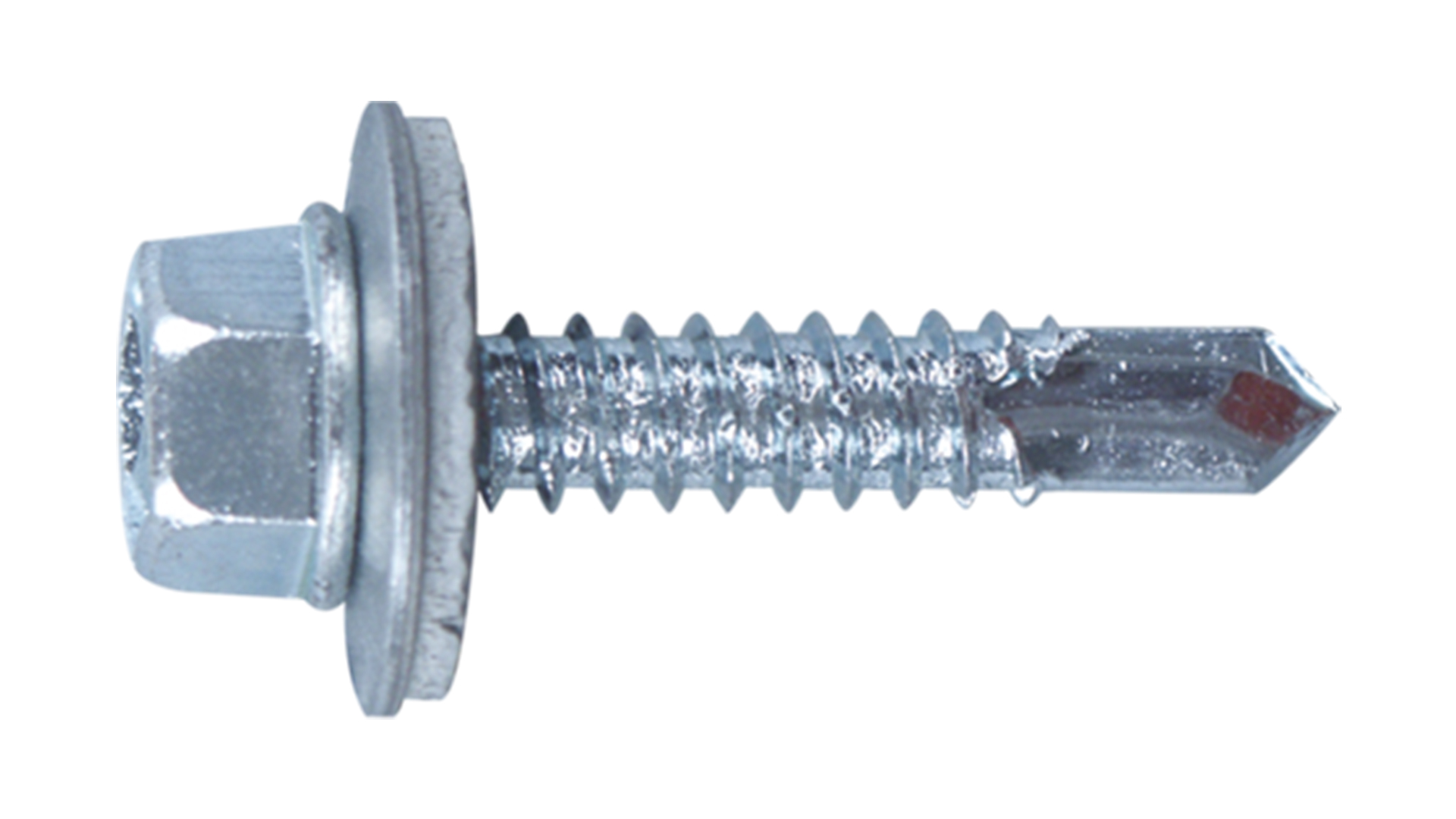 Tornillo autoperf., cabeza hexagonal brida, fachada acero, reborde arandela