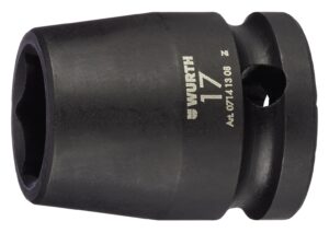 Llave vaso impacto 1/2 pulg. mét., hexag. corta