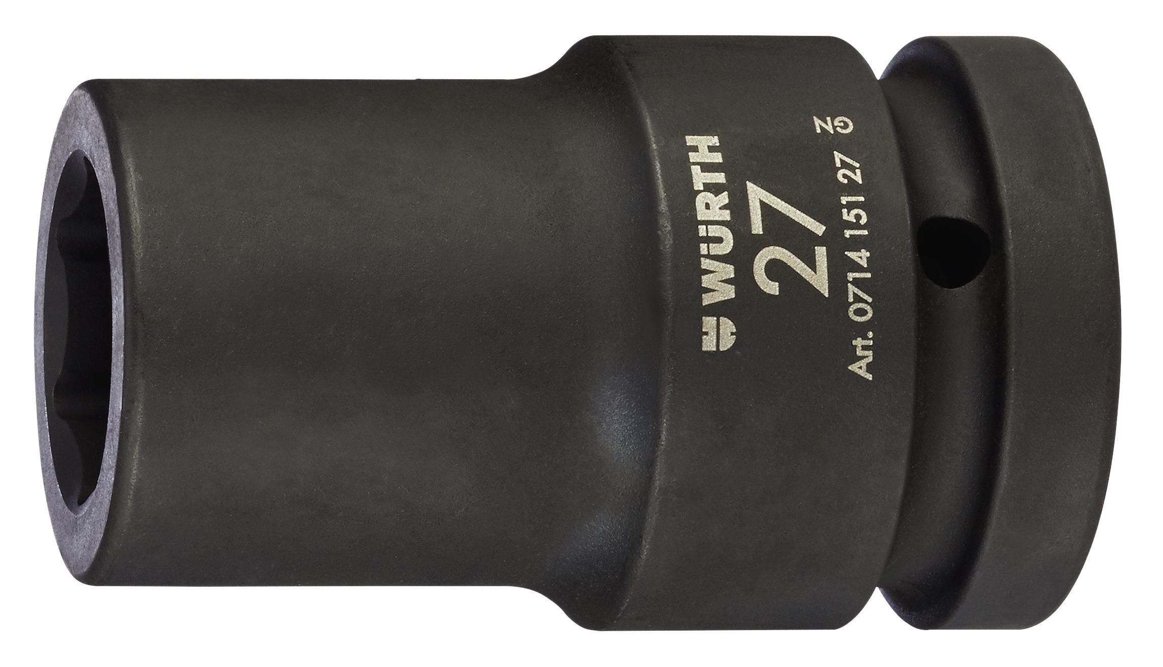 Llave de vaso impacto 1 pulg. met., hexag. larga
