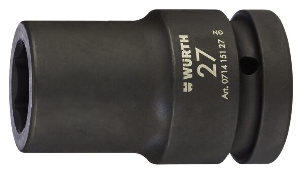 Llave de vaso impacto 1 pulg. met., hexag. larga