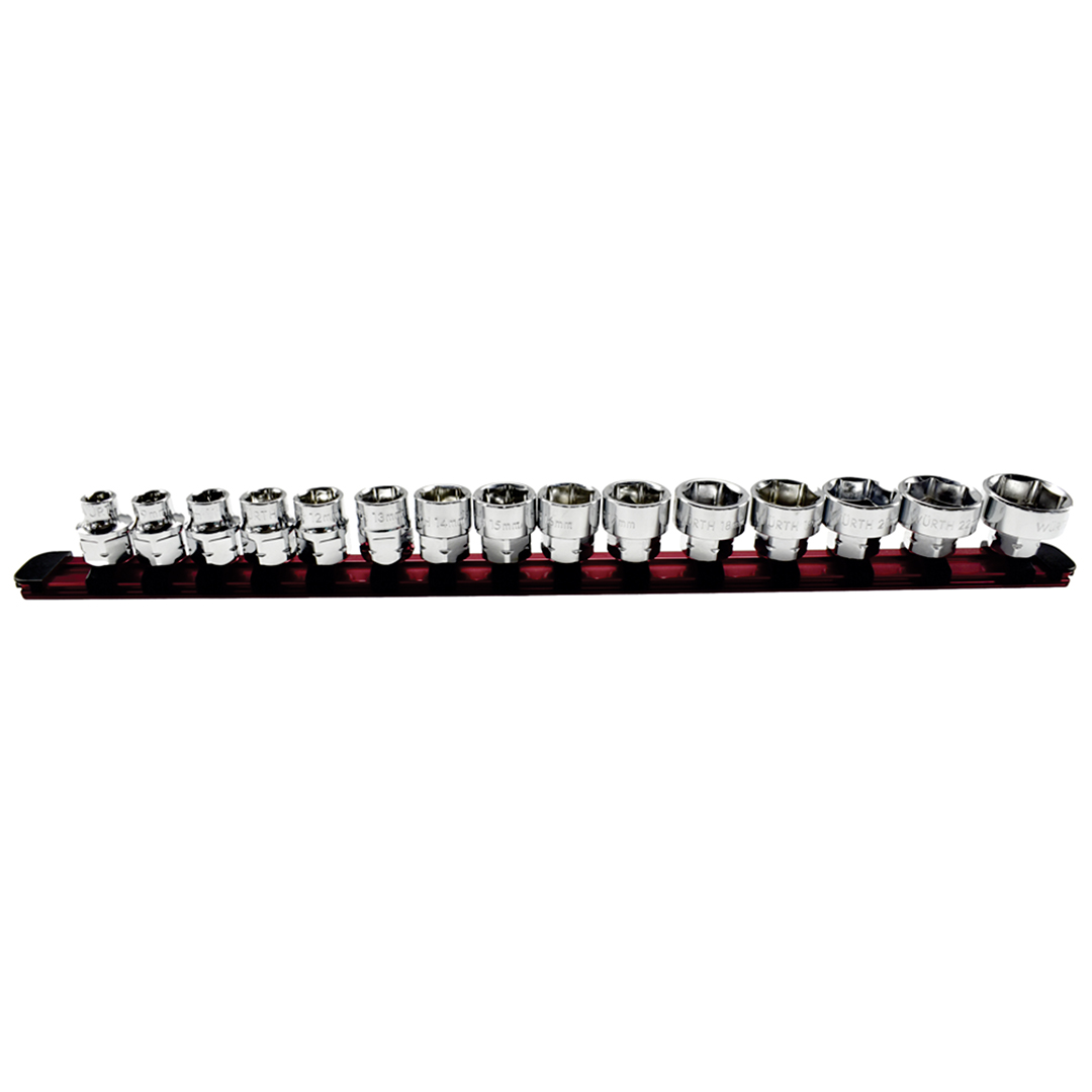 Set vaso espiral per. bajo hexagonal 3/8 pulg. 16 piezas